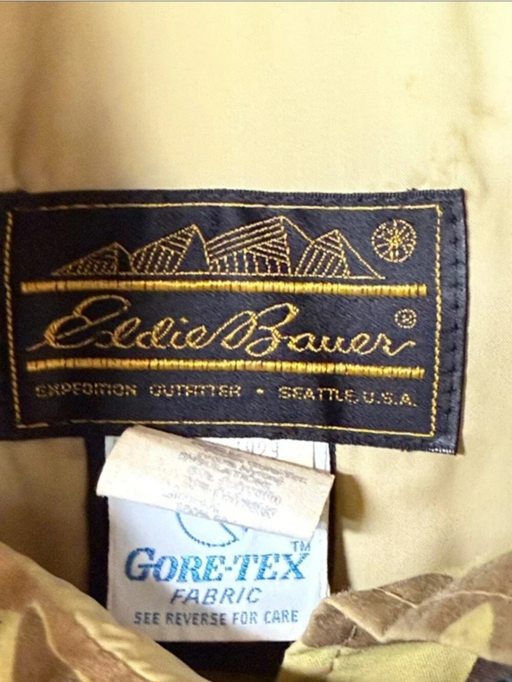 Men's Vintage Eddie Bauer Goretex Camouflage Field Jacket - Brown/Khaki XL
